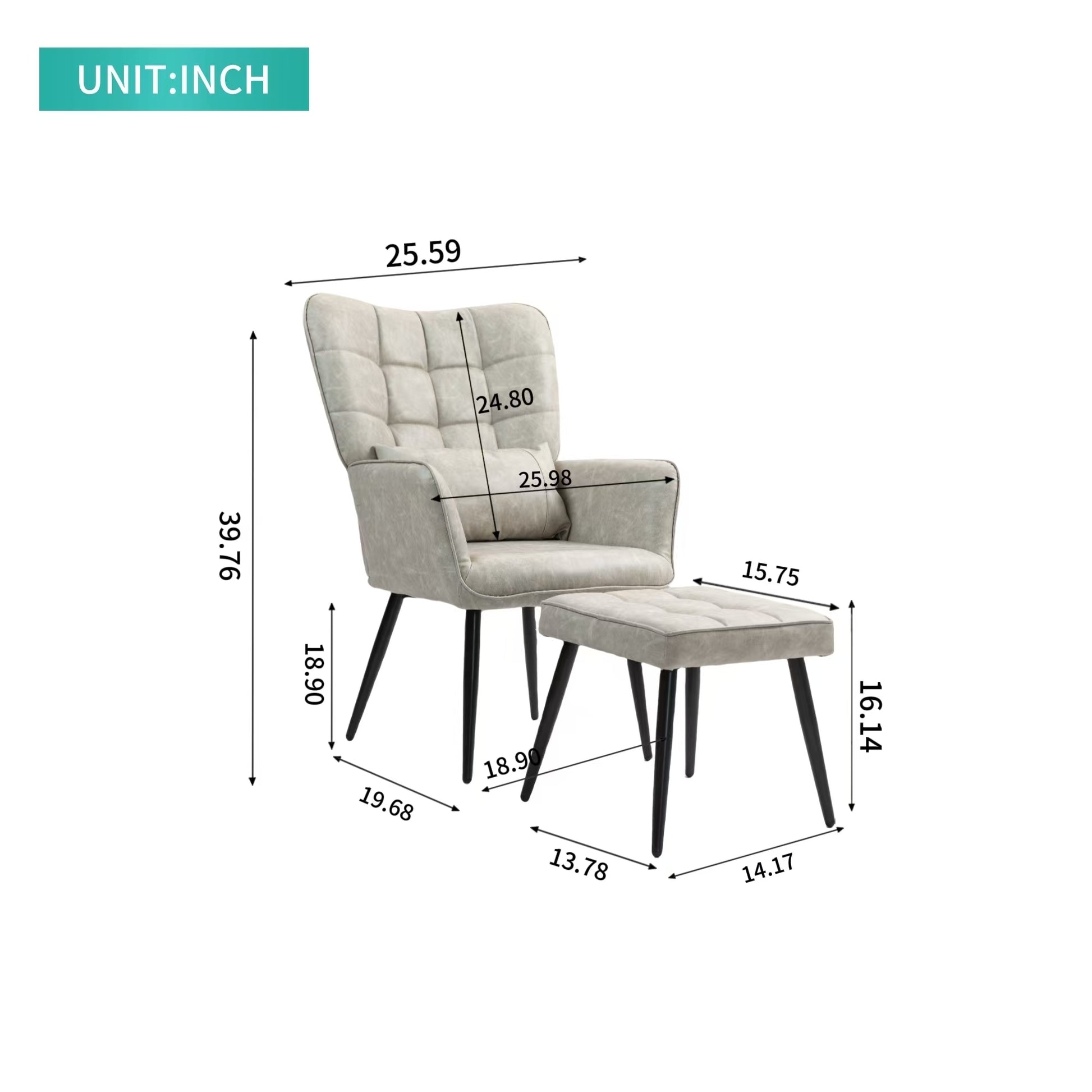 Pu Leather Accent Chair, Upholstered High Backrest Arm Chair With Solid Metal Legs, Tufted Button Design Reading Chair, Sofa Chair For Bedroom, Living Room, Office, Beige Beige Bedroom Casual Foam Pu Leather