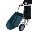 Wheel Barrow Two Wheeled Trolley For Green Garden 15 Inch Pneumatic Wheel Wb1001Gn Green Abs Steel Q235