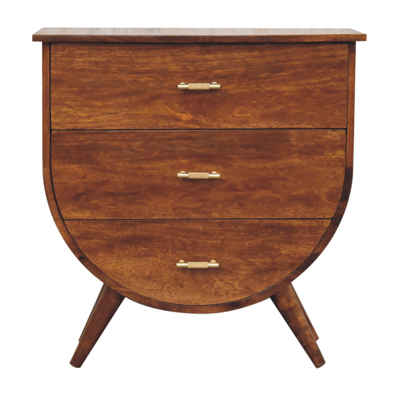 Solid Wood Agra Bedside Brown Brown 3 Drawers Dining Room Bedside Cabinet Modern Mango Drawers Chestnut Solid Wood