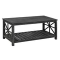 47 Inch Modern Coffee Table With Storage Shelf, Farmhouse Rectangle Living Room Center Table For Small Spaces,Easy Assembly Antique Black Antique Black Ergonomic Primary Living Space American Design Floor Mount Open Storage Coffee & End Tables