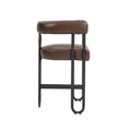 Coolmore Bar Stools Set Of 2, Modern Bar Stool With Back, Black Metal Frames, Upholstered Bar Stools For Kitchen Island, Pub, Club Dark Brown Pu Dark Brown Dining Room Foam Pu Leather