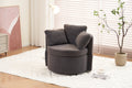 029 Teddy Fabric Swivel And Storage Chair With Back Cushion For Living Room,Dark Gray Dark Gray Primary Living Space Modern Foam Teddy