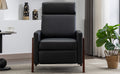 Wood Framed Pu Leather Recliner Chair Adjustable Home Theater Seating With Thick Seat Cushion And Backrest Modern Living Room Recliners, Black Old Sku:Pp289527Aab Black Pu Pu