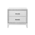 Almera Glitter White Nightstand White Rubber Wood