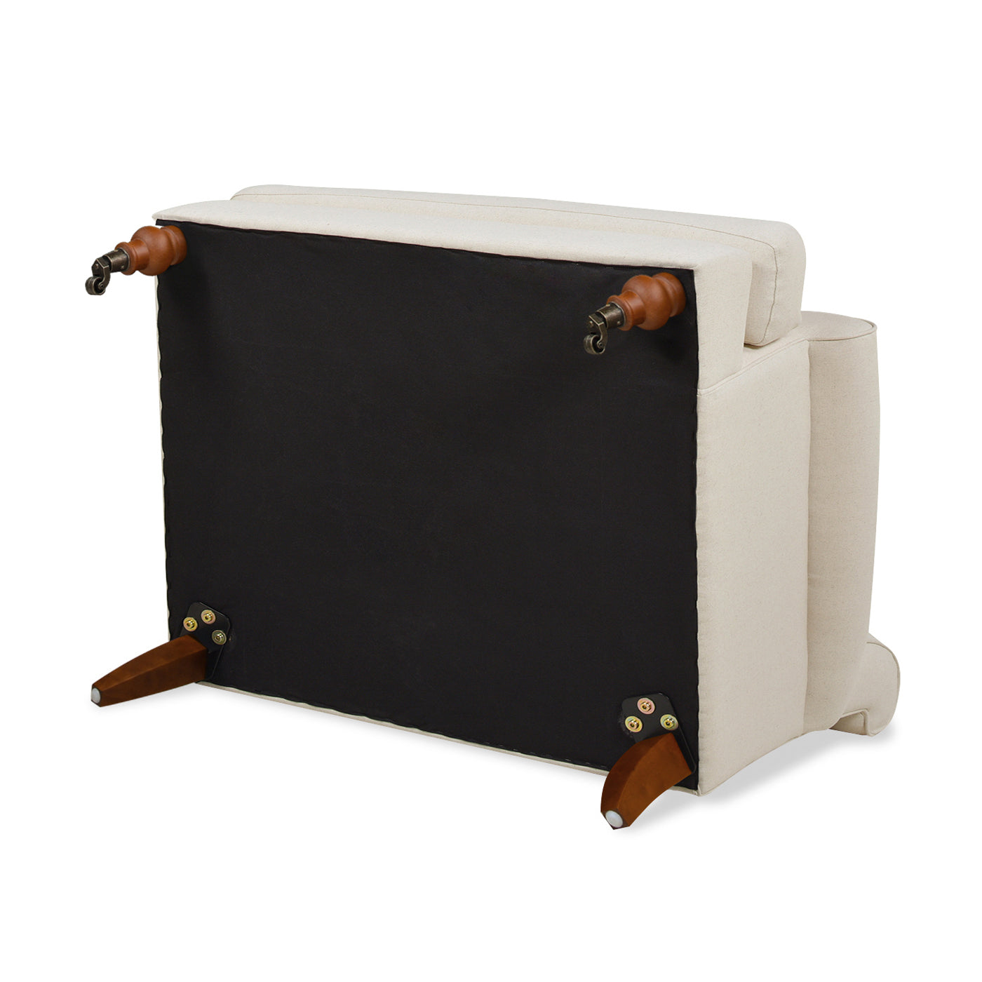 Alana 38" Lawson Accent Arm Chair Metal Casters, Light Beige Linen Beige Foam Linen