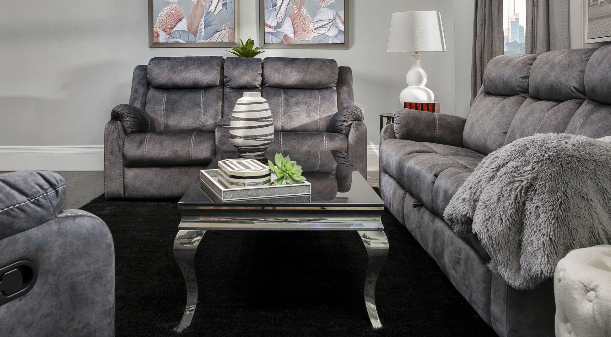 Sonet Domino Granite Rs Gray Fabric 1 Seat