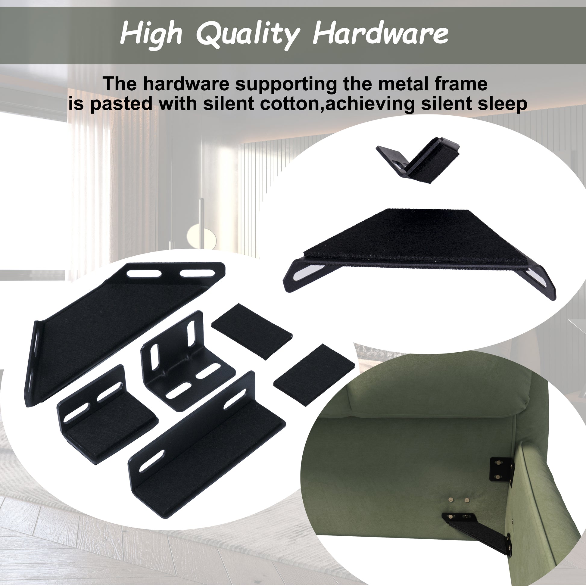 Queen Size Upholstered Platform Bed With Oversized Padded Backrest, Thickening Pinewooden Slats And Solid Wood Leg,Green Box Spring Not Required Queen Green Wood Pine Polyester Solid Wood