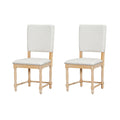 Vintage Traditional 2 Piece Upholstered Dining Chairs With Padded Backs, Natural Natural Dining Room Traditional Rubberwood Foam Rubber Wood