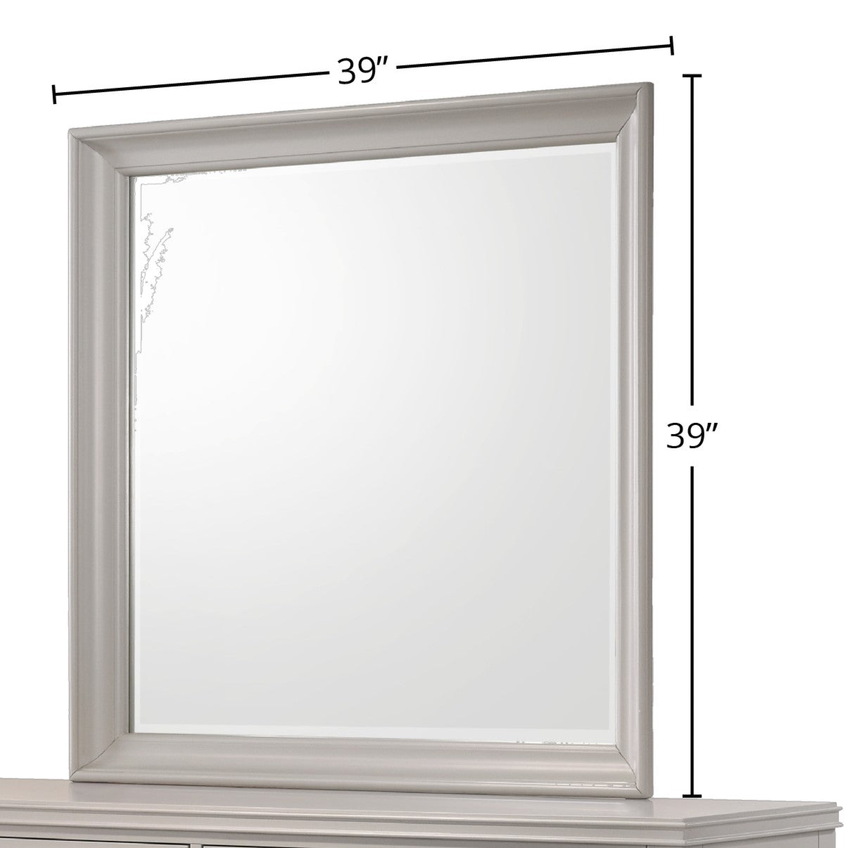 Gray Square Mirror Gray Solid Wood Mdf Glass