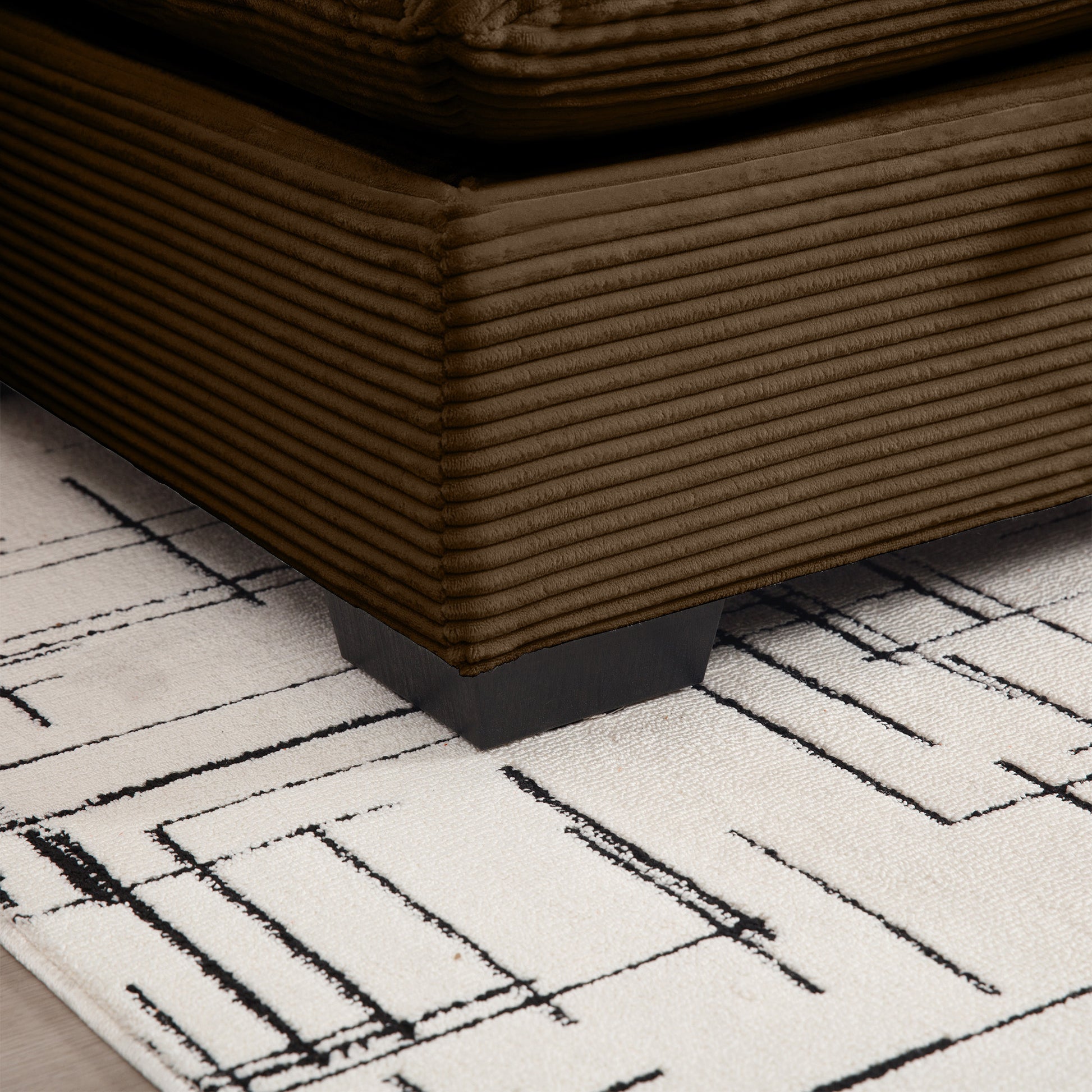 Modern Sofa 2 Seater Corduroy Fabric Sofa With Armrests For Apartment Living Room, Brown Brown Corduroy 2 Seat