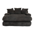 Coolmore Corduroy Lazy Sofa With 3 Back Pillows,Comfy Sofa Deep Seat Couch For Living Room,Club Black Black Primary Living Space Foam Corduroy 1 Seat