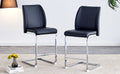 A Set Of Two Black Chairs, Including Pu Pads Silver Metal Legs. Small Size, Suitable For Some People, Suitable For Dining Room, Kitchen, Terrace And Living Room Office Chairs Set Of 2 Black And Silver Pu