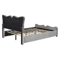 Full Size Upholstered Platform Bed Velvet Upholstered Bed, Gray Full Gray Velvet