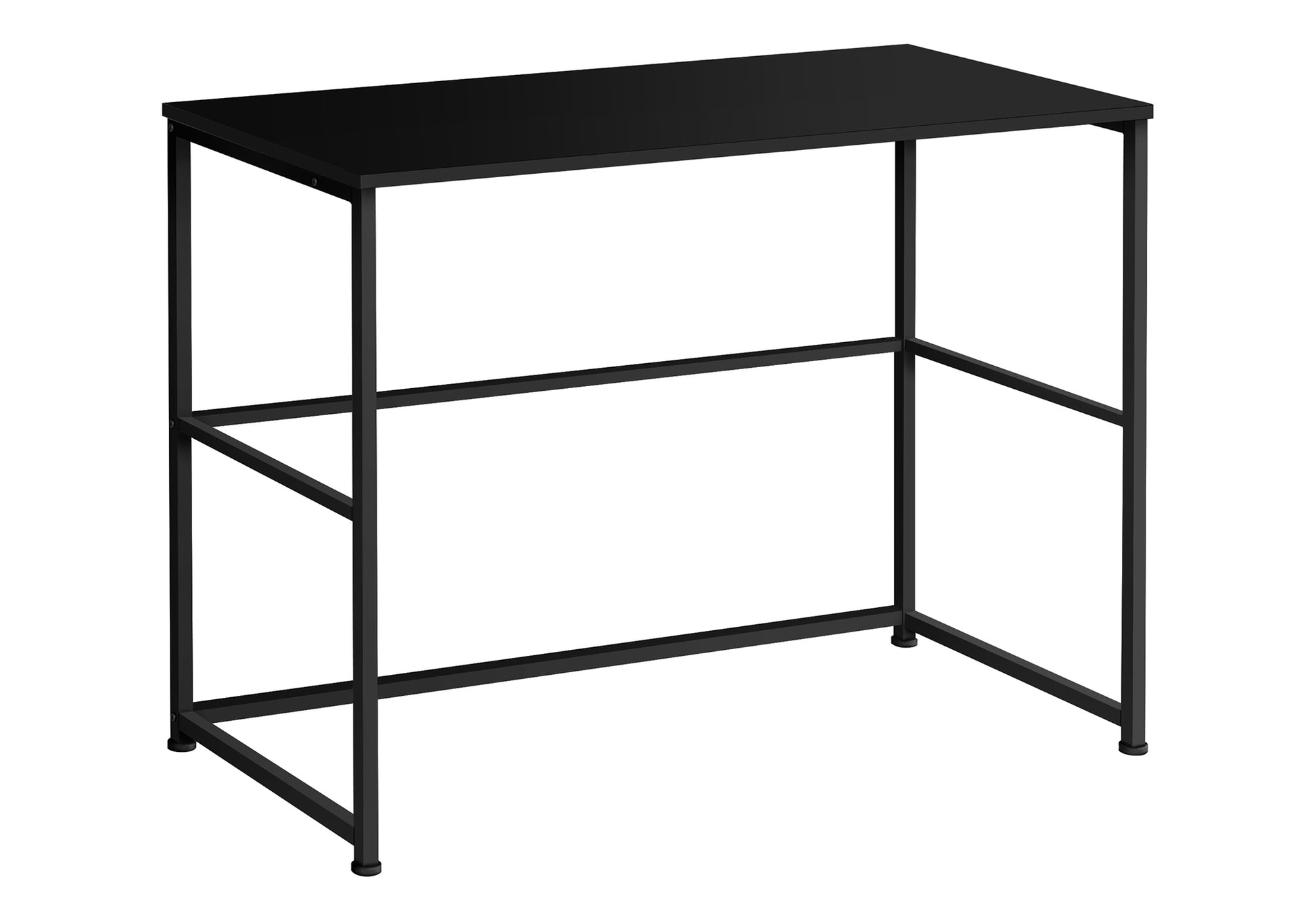 Computer Desk, Home Office, Laptop, Left, Right Set Up, Storage Drawers, 40"L, Work, Black Laminate, Black Metal, Contemporary, Modern Black Particle Board