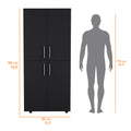 Hazel Armoire In Melamine With 2 Doors4 Shelves And 2 Clothes Hanging Bar Black Bedroom Contemporary Particle Board Melamine