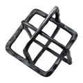 10 Inch Metal Accent Decor With Square Inters, Gray Gray Metal