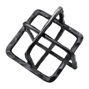 10 Inch Metal Accent Decor With Square Inters, Gray Gray Metal