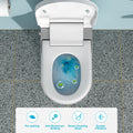 Smart Toilet With Bidet Built In, Auto Open & Close, Elongated Heated Seat, Foot Sensor Flush, Led Display, Warm Water Wash, Dryer, Night Light White Ceramic