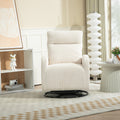 Jiada Upholstered Swivel Glider.Flannel Fabric.Rocking Chair For Nursery In Beige.Modern Style One Left Bag Beige Primary Living Space Foam Fabric Metal