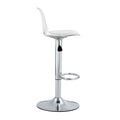 Modern Minimalist Bar Chairs And Bar Stools. Can Rotate 360 And Adjust Lifting. Pet Backrest And Pu Seats. Set Of 2. Suitable For Bars, Restaurants, And Front Desk Cashiers. W1151P172644 White Pu