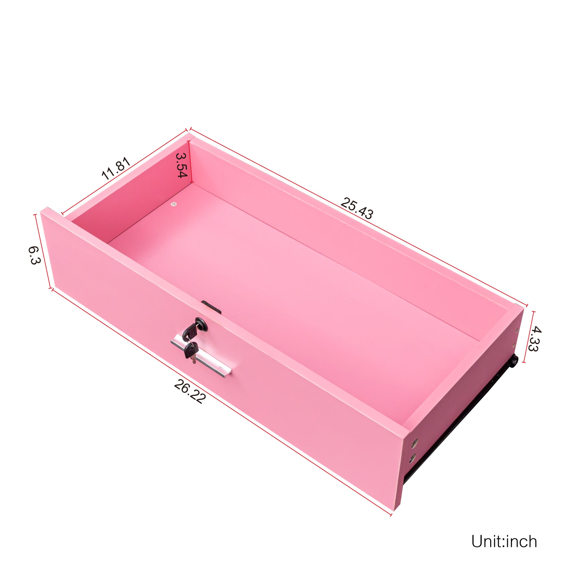 Locking Beauty Salon Storage Cabinet Hair Dryer Holder Stylist Equipment Drawer Pink Mdf