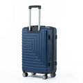 Luggage Set Abs Material Travel Suitcase Set With Spinner Wheels For Men Women, 20'' 24'' 28'' Blue Abs