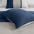 7 Piece Faux Suede Comforter Set Blue King King Blue Polyester
