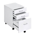 White And Chrome 3 Drawer Rectangular File Cabinet Filing Cabinets 3 4 Drawers White Office Drawers Included Modern Wood Metal