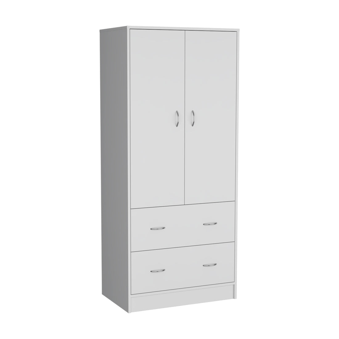 Taly 2 Doors 2 Drawers Armoire White White Bedroom Modern Particle Board