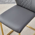 Table And Chair Set, Modern And Minimalist Dining Table, Imitation Marble Patterned Tabletop, Mdf Legs With U Shaped Brackets. Paired With Comfortable Chairs, Suitable For Dining And Living Rooms. Black Gold Mdf Glass