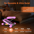 Home Office Exercise 330Lbs Capacity Mini Stepper With Resistance Bands And Lcd Monitor Pink Black Steel