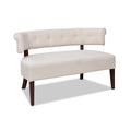 Jared Roll Arm Tufted Bench Settee, Sky Neutral Beige Polyester Beige Foam Polyester