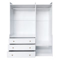 Open Wooden Wardrobe Storage For Bedroom, White White Particle Board