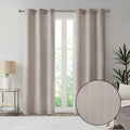 Basketweave Room Darkening Curtain Panel Pair 2 Pcs Window Panels Taupe Polyester