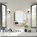 Solid Wood Wavy Mirror Natural Wood Vanity Mirror Wall Decor 42