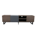 Modern Tv With 3 Cabinets& Open Shelves, Color Matching Media Console Table For Tvs Up To 80'', Entertainment Center With Drop Down Door For Living Room, Bedroom, Home Theatre Dark Brown Primary