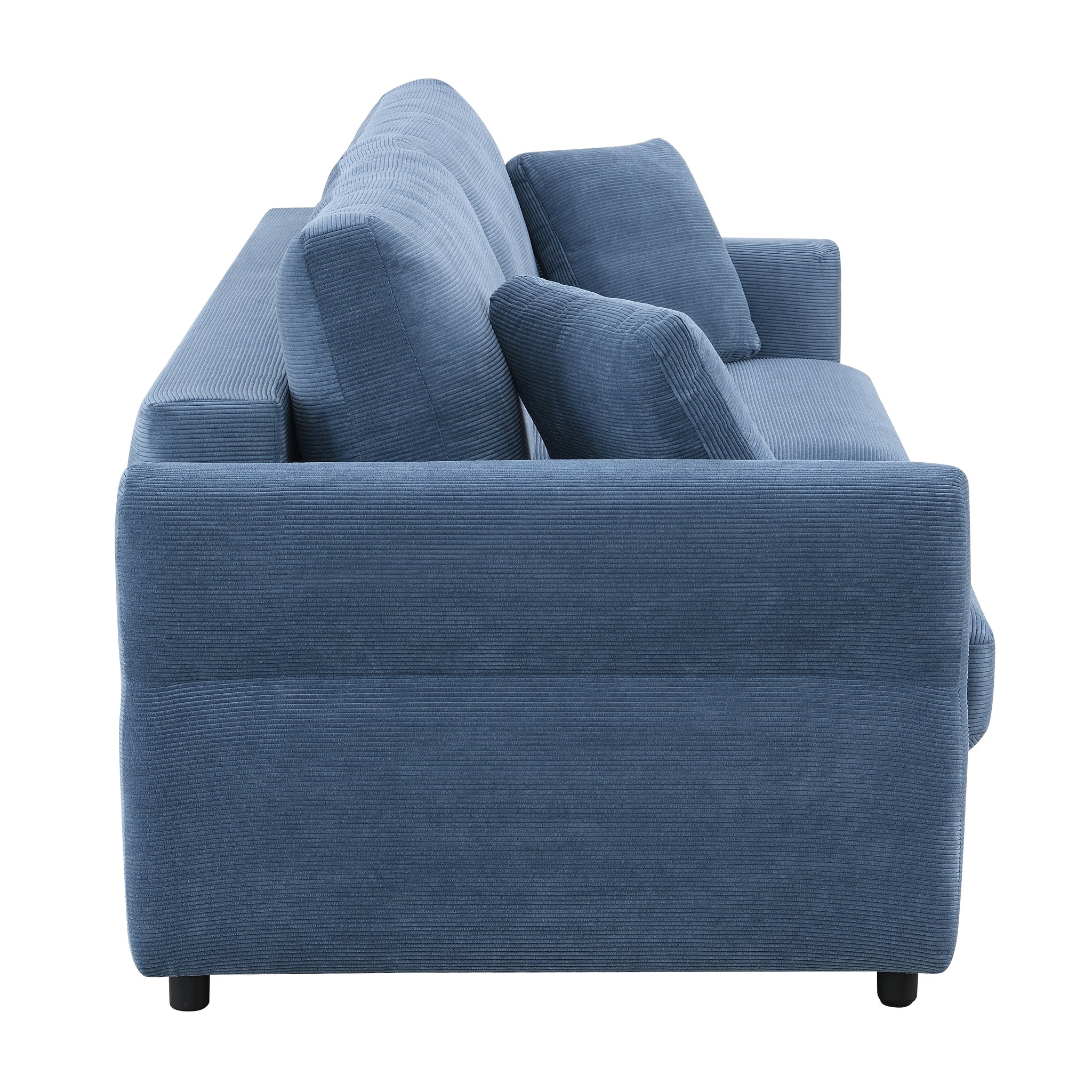 Haran Sofa W Sleeper, Blue Fabric Lv03120 Blue Upholstered 2 Seat