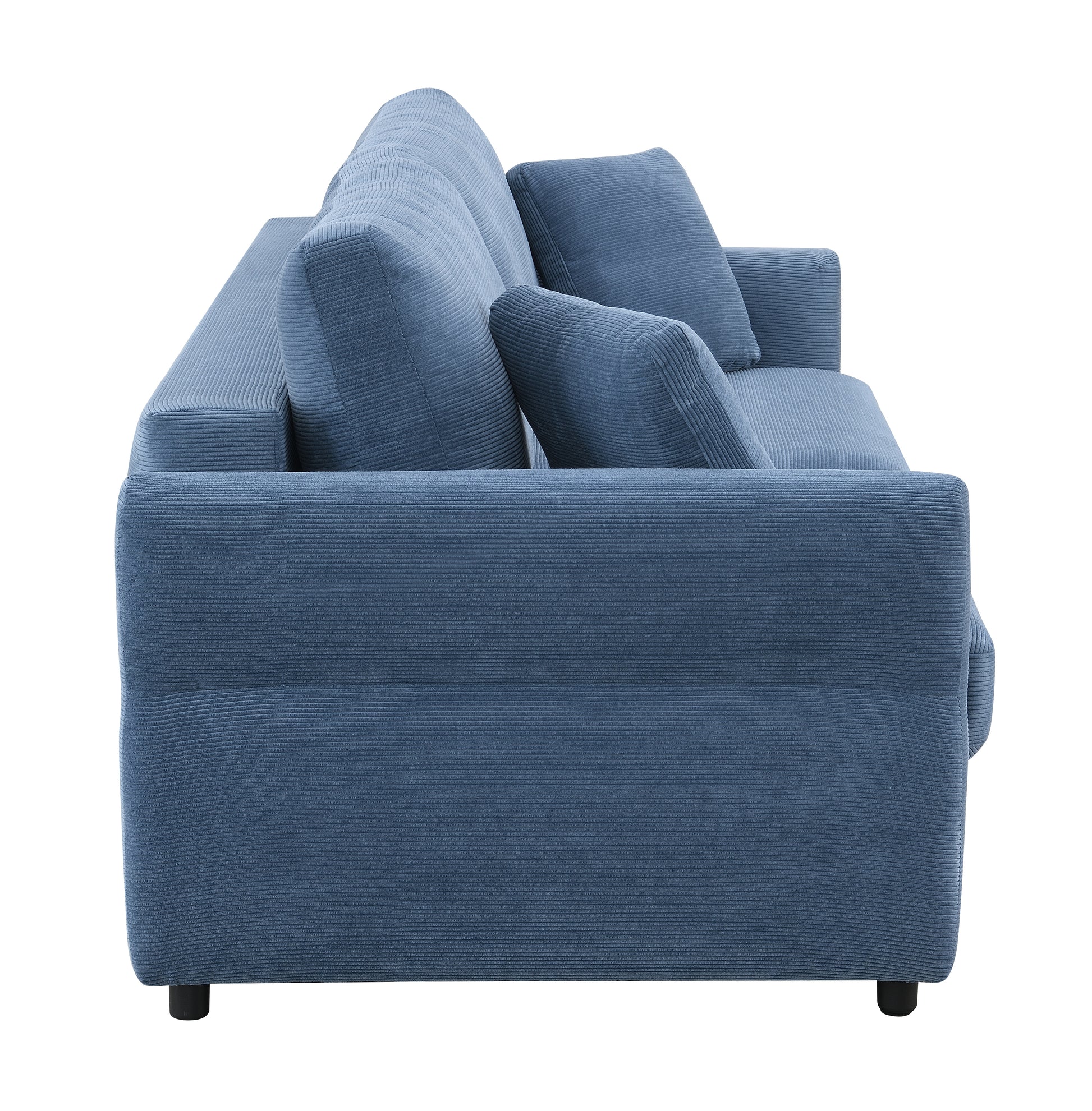 Haran Sofa W Sleeper, Blue Fabric Lv03120 Blue Upholstered 2 Seat