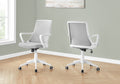 Office Chair, Adjustable Height, Swivel, Ergonomic, Armrests, Computer Desk, Work, Grey Mesh, White Metal, Contemporary, Modern White Foam Polyester