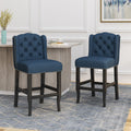 Vienna Contemporary Fabric Tufted Wingback 27 Inch navy blue-fabric