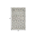 Ari 5 X 7 Modern Area Rug, Diamond Pattern, Soft Fabric, Cream, Gray Grey Cream Fabric