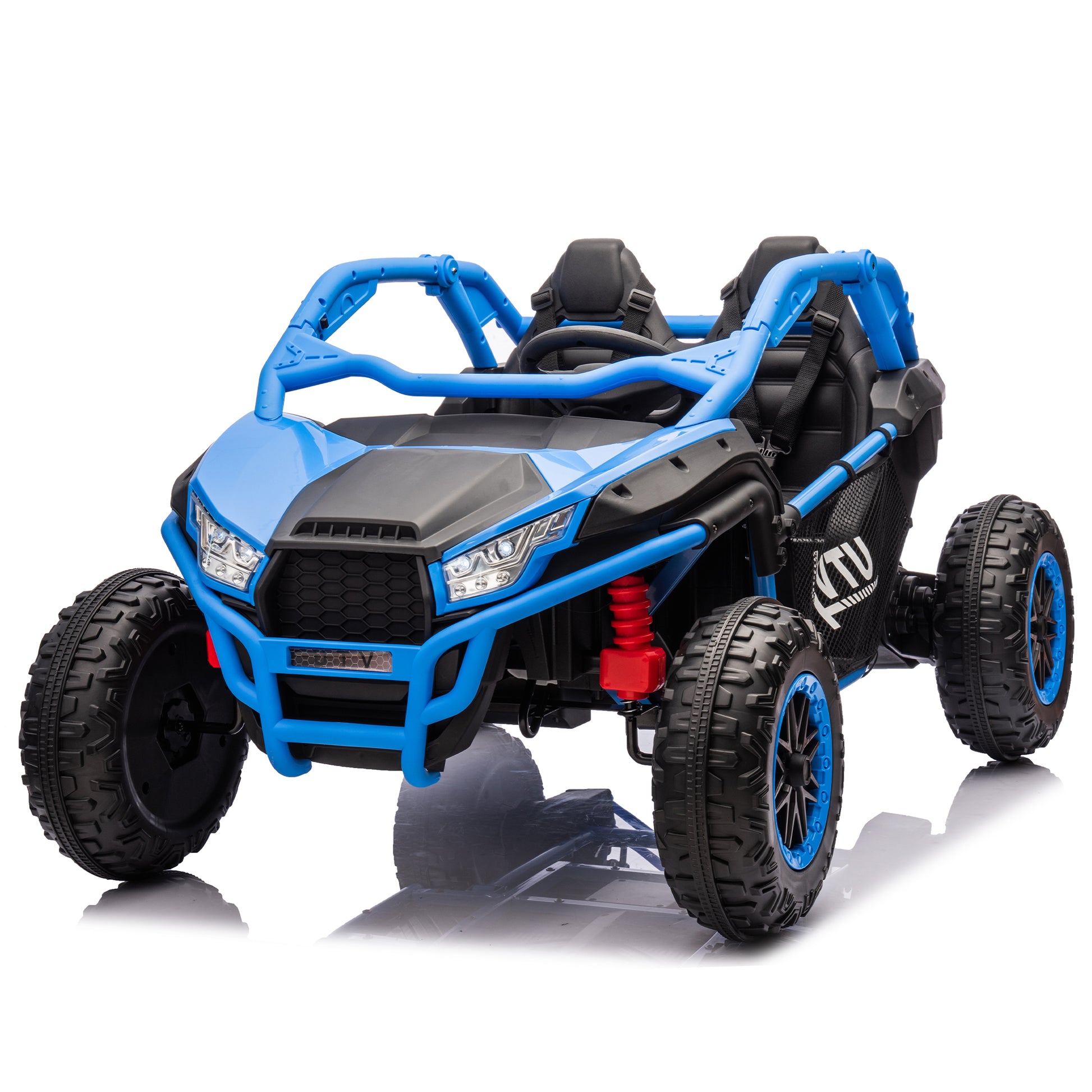 24V Two Seater Kids Ride On Utv W Parents Control,20In Seat Width,400W Super High Power,Four Wheel Suspension,Bluetooth,Mp3,Usb,Led Light,Horn,Rear Storage Space,Speeds 3.73 4.97Mph For Kids Aged 3