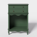 Pet Storage Cabinet2 Drawers And Semi Open Space, Hidden Cat Litter Box, Multi Functional End Table Green Green Wood