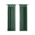Twist Tab Lined Window Curtain Panel Green 50X95