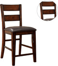 Dark Cherry Set Of 2Pcs Counter Height Dining Chairs Bold & Sturdy Design Chairs Dining Room Furniture Paddedseats Cherry Brown Dining Room Contemporary,Industrial,Transitional Side Chair Ladder