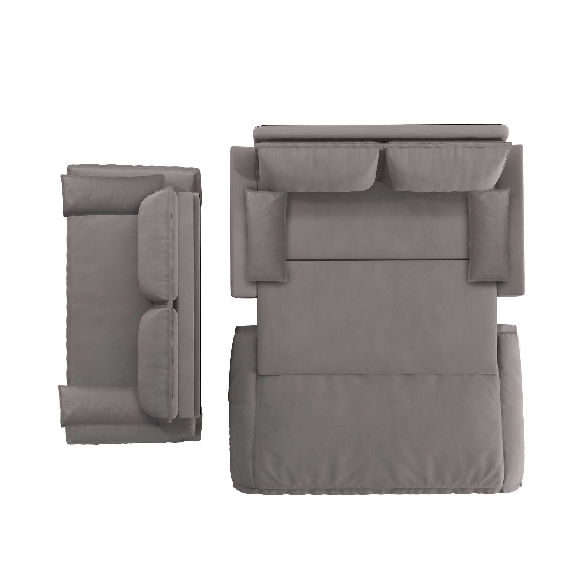 70.1" Queen Pull Out Sofa Bed, 3 In 1 Convertible Sleeper Sofa With 2 Soft Pillows,Multi Functional Velvet Loveseat Bed,Grey Old Sku:W1885P143788 W1885P154642 Grey Velvet 2 Seat