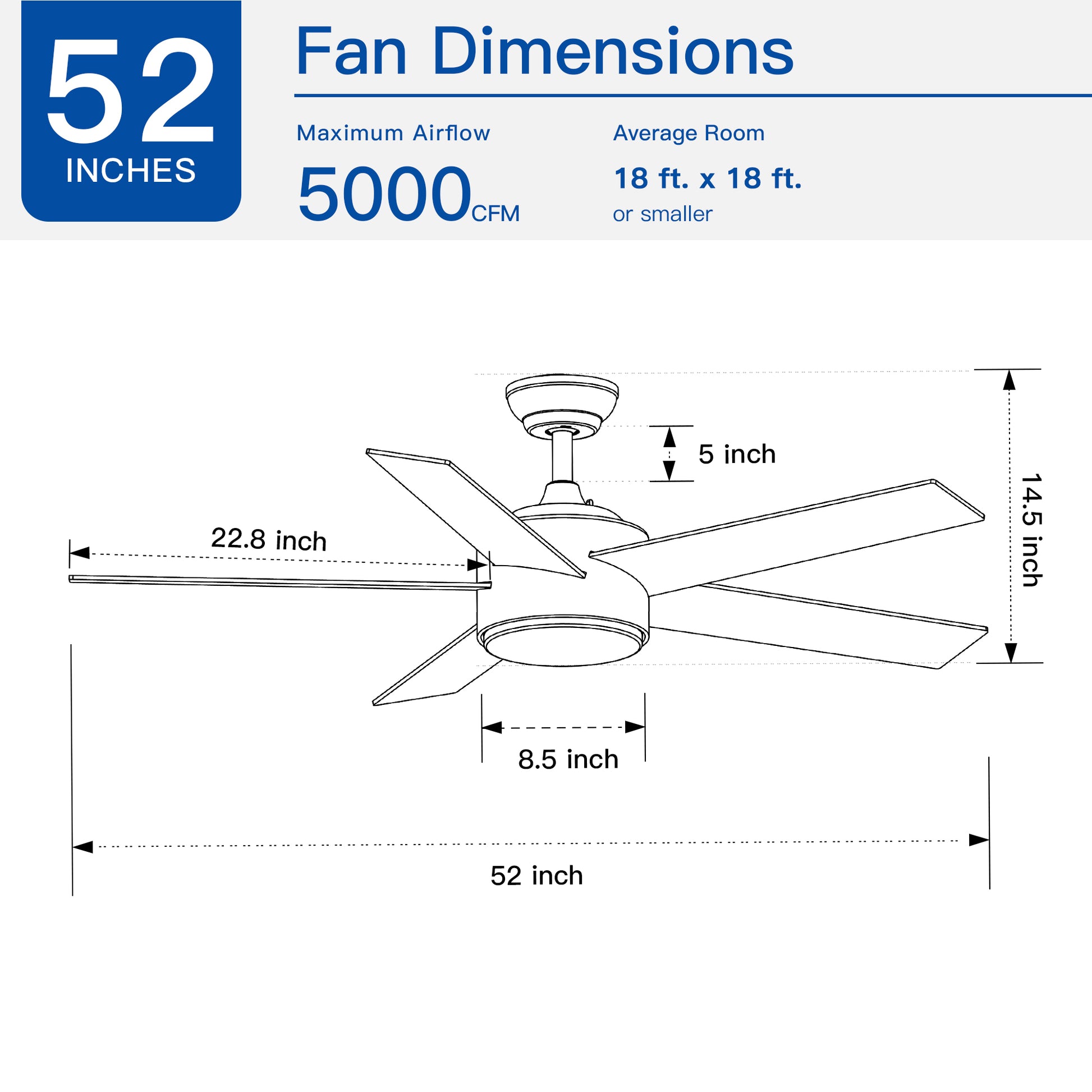 52" Integrated Led Light Matte Black Blade Ceiling Fan With Remote Control Matte Black Plywood