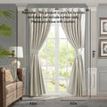 Pleat Curtain Panel With Tieback Only 1 Pc Panel White Polyester