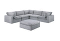 Dark Gray Color 6Pc Modular Sectional Set Corduroy Upholstery Couch 3X Corner Wedge 2X Armless Chairs 1X Ottoman Living Room Furniture Dark Gray Primary Living Space Cushion Back Contemporary,Modern