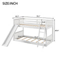 Twin Over Twin Bunk Bed With Convertible Slide And Ladder, White Old Sku: Sm000213 Box Spring Not Required Twin White Wood Bedroom Bunk Pine